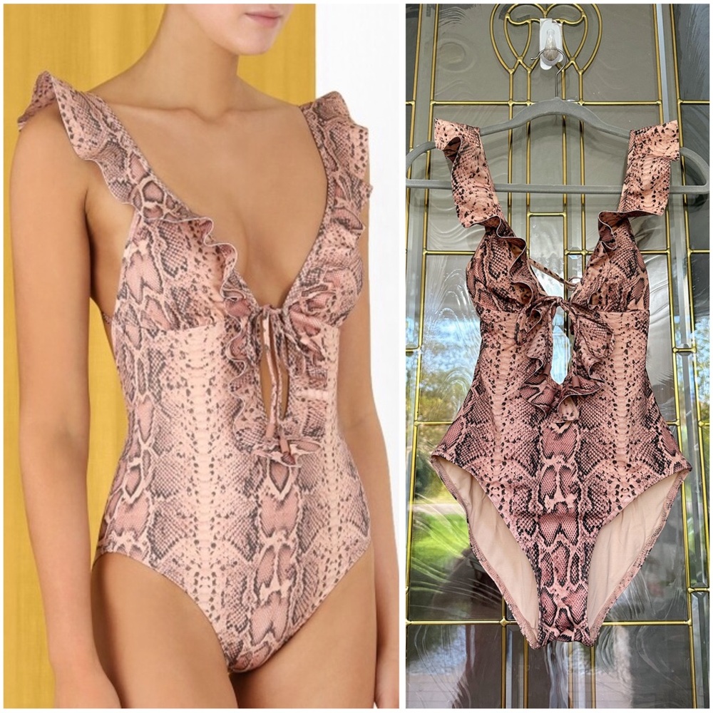 NWT Zimmerman moonshine waterfall frill one piece Sz 0